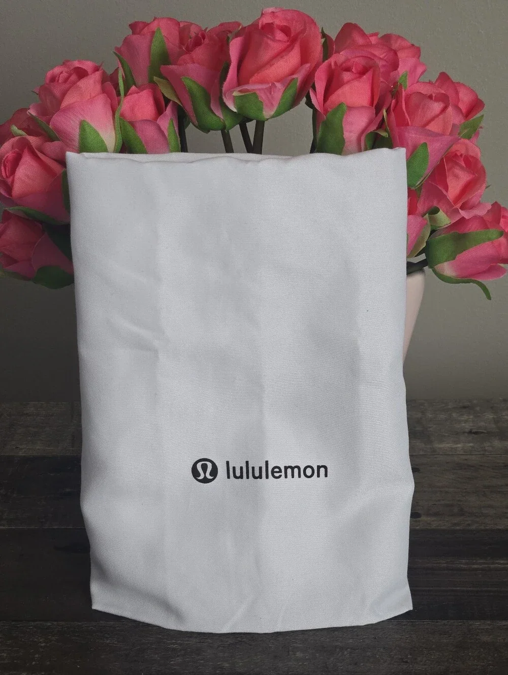 lululemon athletica White Drawstring Dust Bag with Logo